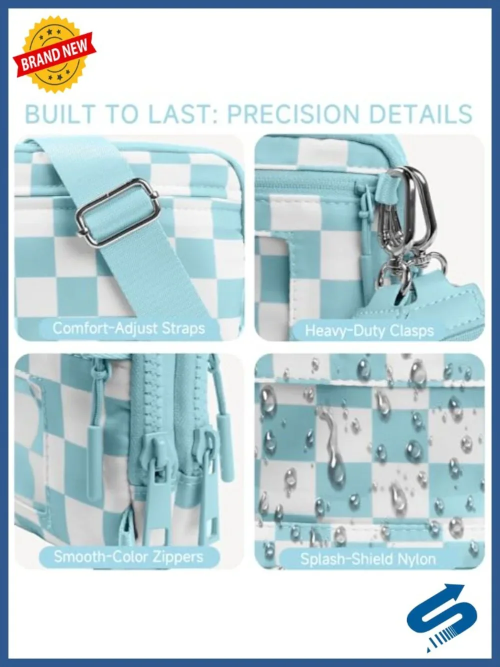Nylon Wristlet Wallet RFID Blocking Crossbody with Credit Card Holder &